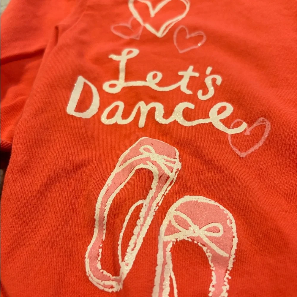 OshKosh B'gosh Red Long-Sleeve 'Let's Dance' Tee with Ballet Shoe Graphics - Picture 3 of 5